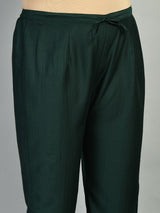 Plus Size Bottle Green Three Sequin Kurta Set