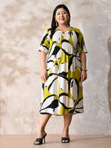 Sunlit Bloom Printed Rayon Dress