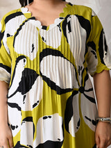 Sunlit Bloom Printed Rayon Dress