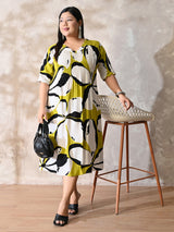 Sunlit Bloom Printed Rayon Dress
