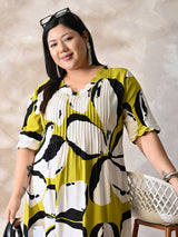 Sunlit Bloom Printed Rayon Dress