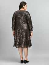 Plus Size Black Sequin Dress