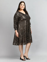 Plus Size Black Sequin Dress