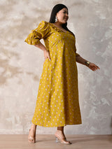 Marigold Muse Printed Cotton Dress