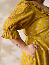 Marigold Muse Printed Cotton Dress