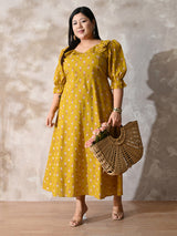 Marigold Muse Printed Cotton Dress