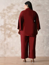 Rust Ruby Charm Embellished Co-ord Set
