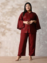 Rust Ruby Charm Embellished Co-ord Set