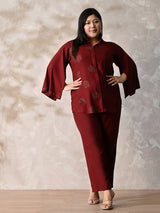 Rust Ruby Charm Embellished Co-ord Set
