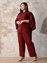 Rust Ruby Charm Embellished Co-ord Set