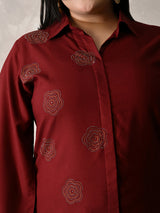 Rust Ruby Charm Embellished Co-ord Set