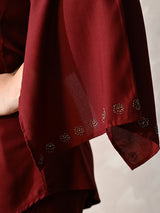 Rust Ruby Charm Embellished Co-ord Set