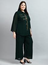 Plus Size Royal Bottle Green Co-ord Set