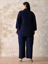 Navy Noir Rayon Embellished Co-ord Set