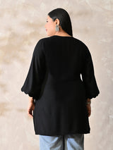 Midnight Muse Luxe Relaxed Fit Scalloped Kurta