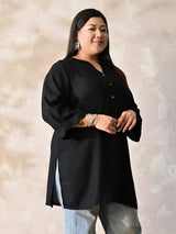 Midnight Muse Luxe Relaxed Fit Scalloped Kurta
