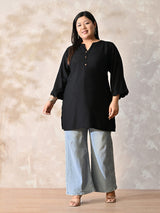 Midnight Muse Luxe Relaxed Fit Scalloped Kurta