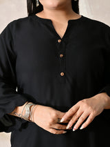 Midnight Muse Luxe Relaxed Fit Scalloped Kurta