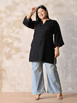 Midnight Muse Luxe Relaxed Fit Scalloped Kurta