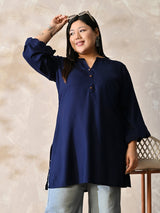 Celeste Navy Luxe Everyday Rayon Kurta