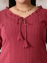 Ruby Essence Pintuck Crepe Dress