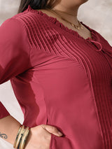 Ruby Essence Pintuck Crepe Dress