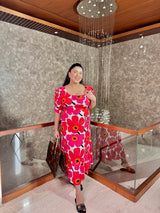 Plus Size Breezy & Colourful Floral Midi Dress