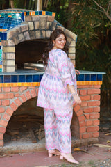 Plus Size Floral Flamingo Ikkat Co-ord Set