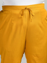 Plus Size Plus Size White Scalping Mustard Pants