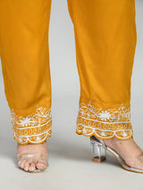 Plus Size Plus Size White Scalping Mustard Pants