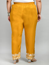 Plus Size Plus Size White Scalping Mustard Pants