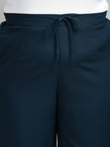 Plus Size Plus Size Teal Blue Scalping Palazzo