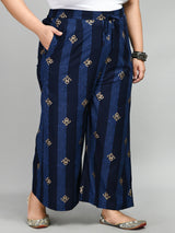 Plus Size Plus Size Pigment Navy Printed Palazzo