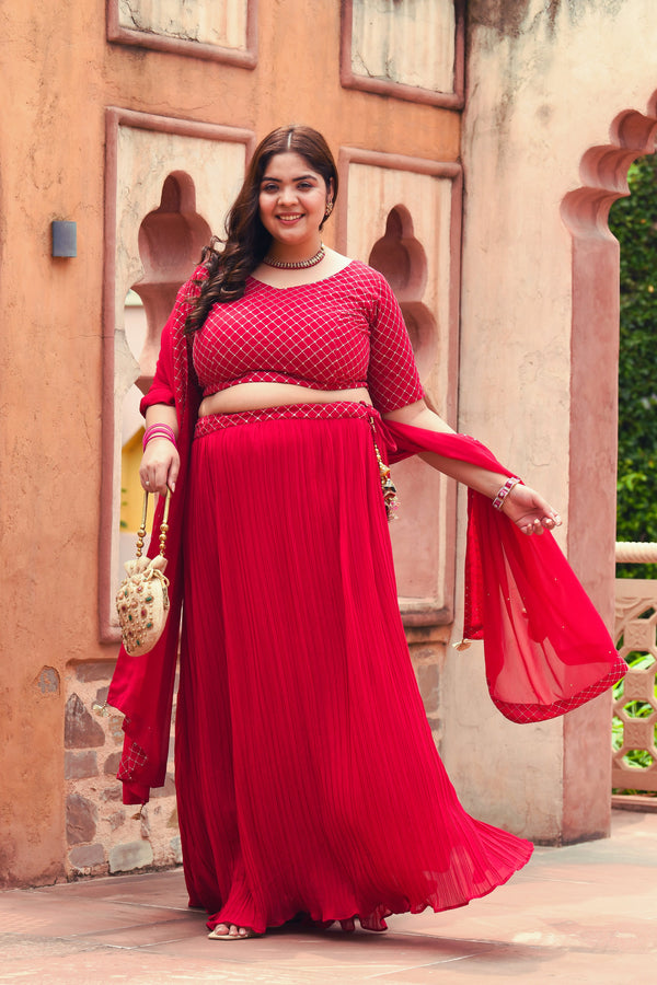 Shae by SASSAFRAS Solid Stitched Lehenga & Crop Top - Buy Shae by SASSAFRAS  Solid Stitched Lehenga & Crop Top Online at Best Prices in India |  Flipkart.com