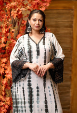 Plus Size Black Tie dye Pakistani Kurta Palazzo Set