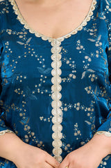 Exclusive Festive Teal Embroidered Jimmy Choo Co-ord Set