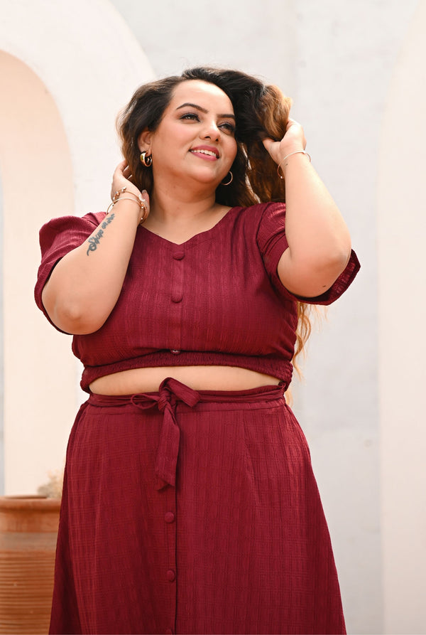 Plus Size Rust Top and Skirt Co-ord Set