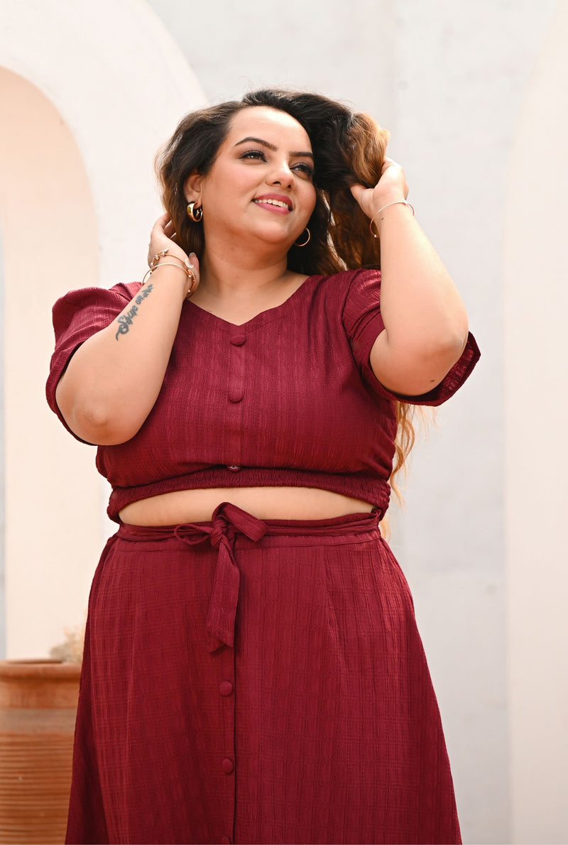 Plus Size Rust Top and Skirt Co-ord Set