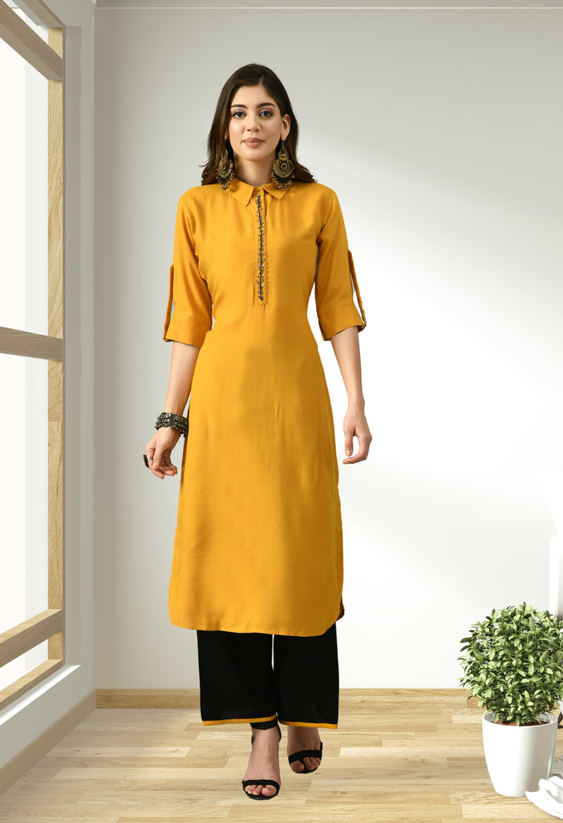 Buy Libas Women Mustard Yellow Solid Pathani Kurta - Kurtas for Women  10138065 | Myntra