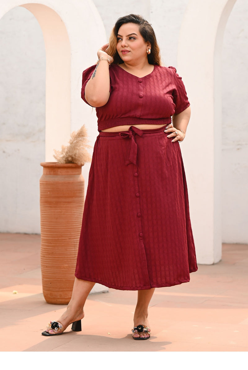Plus Size Rust Top and Skirt Co-ord Set