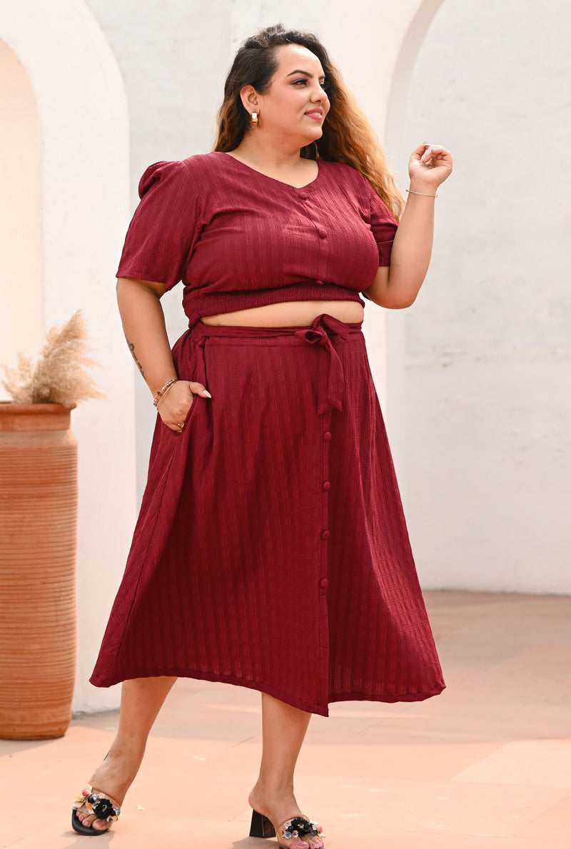 Plus Size Rust Top and Skirt Co-ord Set