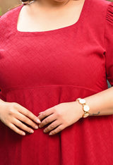 Plus Size Scarlet Square-Neck Midi Dress