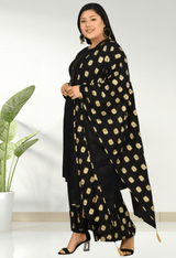 Plus Size Classic black Designer Sharara Set