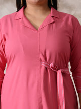 Pink Poetry Embroidered Rayon Dress