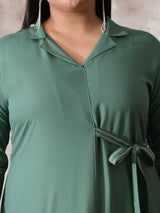 Sage Green Grace Embroidered Rayon Dress
