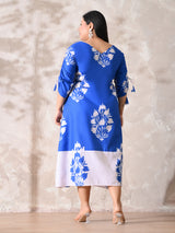 Coastal Bloom Linen Midi Dress