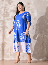 Coastal Bloom Linen Midi Dress