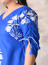 Coastal Bloom Linen Midi Dress