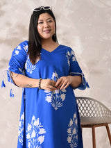 Coastal Bloom Linen Midi Dress