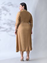 Sandstone Grace Embroidered Rayon Dress